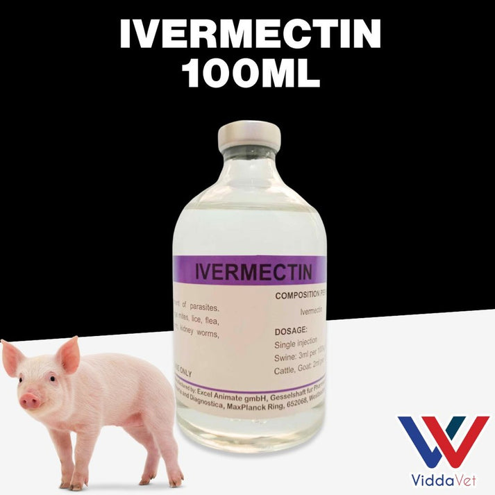 Ivermectin 100ml Injectable Dewormer for Swine Cattle Goats | Viddavet ...
