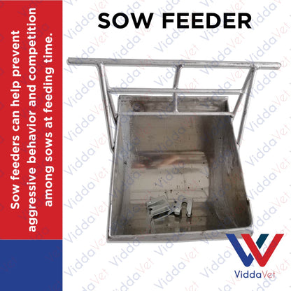 Stainless Sow Feeder with 2 pcs Galvanize Doorlock