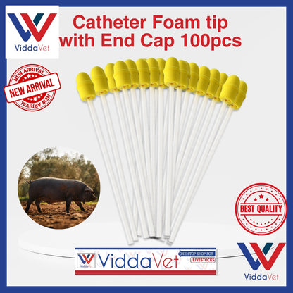 Foam Tip Catheter with End Cap for Gilts 100pcs
