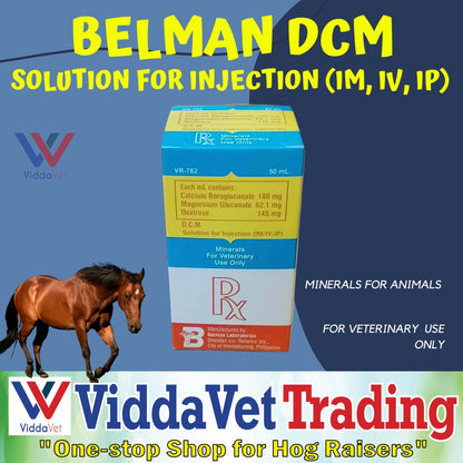 Belman DCM solution for inj 50ml Minerals Dex calcium magnesium horse farm l;ivestock ruminants 50ml