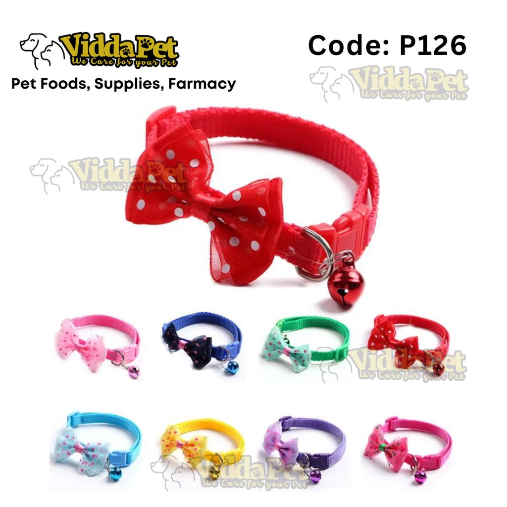Colorful Cat Collar Ribbon with Bell 1pc