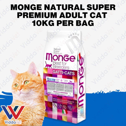 Monge Natural Super Premium Adult Cat Food Per Bag 10kg