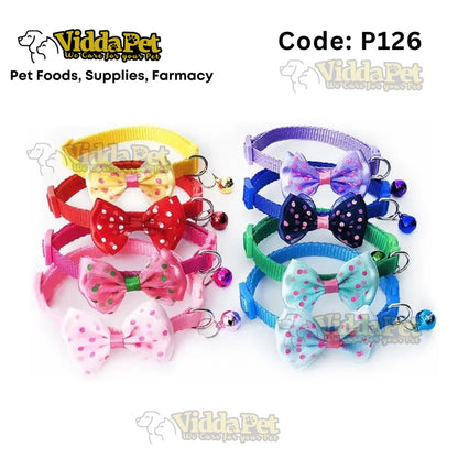 Colorful Cat Collar Ribbon with Bell 1pc
