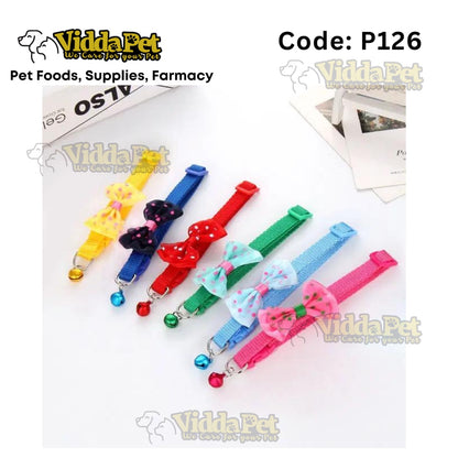 Colorful Cat Collar Ribbon with Bell 1pc