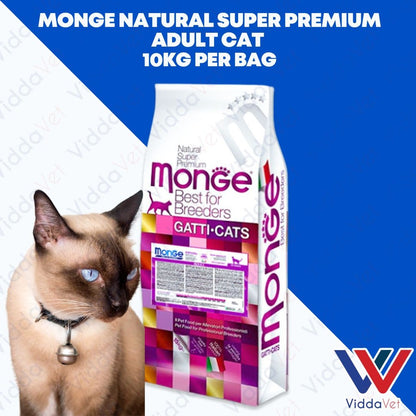 Monge Natural Super Premium Adult Cat Food Per Bag 10kg