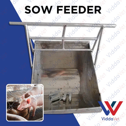 Stainless Sow Feeder with 2 pcs Galvanize Doorlock
