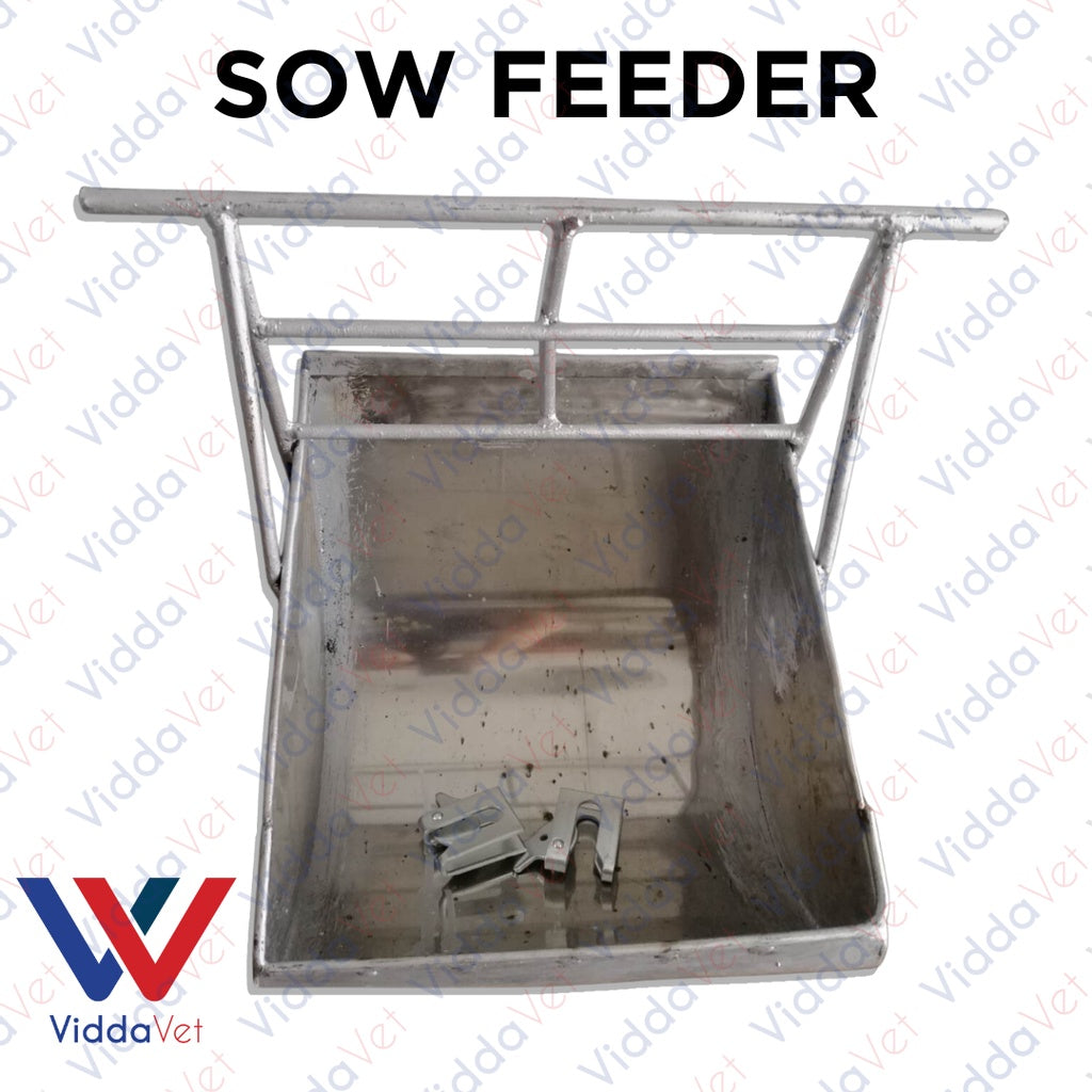 Stainless Sow Feeder with 2 pcs Galvanize Doorlock