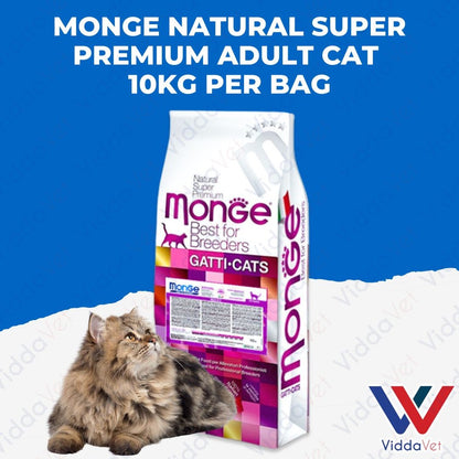 Monge Natural Super Premium Adult Cat Food Per Bag 10kg