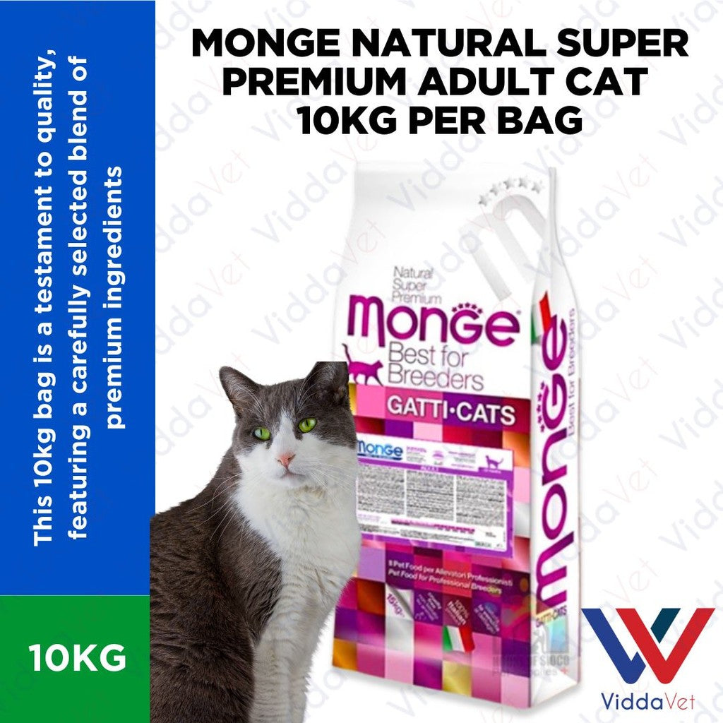 Monge Natural Super Premium Adult Cat Food Per Bag 10kg