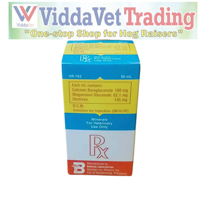 Belman DCM solution for inj 50ml Minerals Dex calcium magnesium horse farm l;ivestock ruminants 50ml