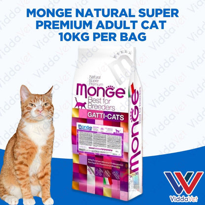 Monge Natural Super Premium Adult Cat Food Per Bag 10kg