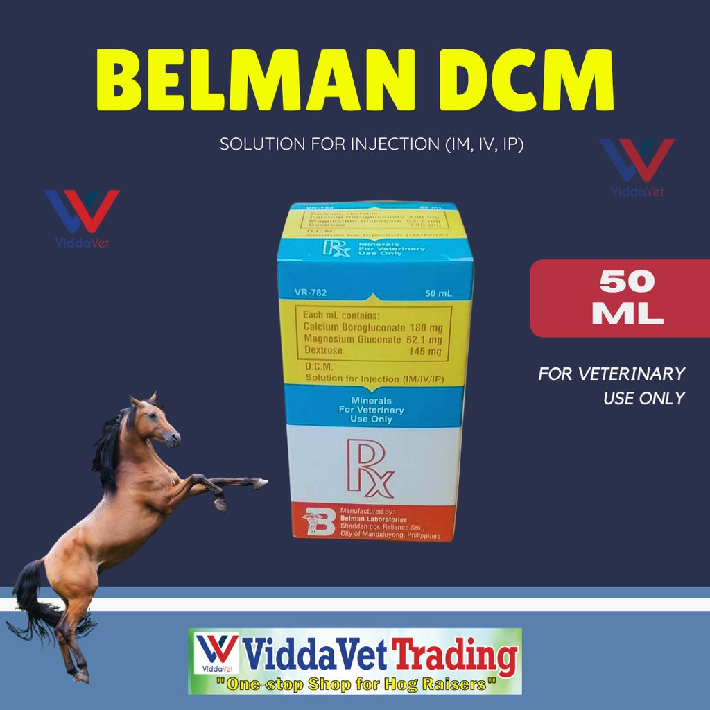 Belman DCM solution for inj 50ml Minerals Dex calcium magnesium horse farm l;ivestock ruminants 50ml