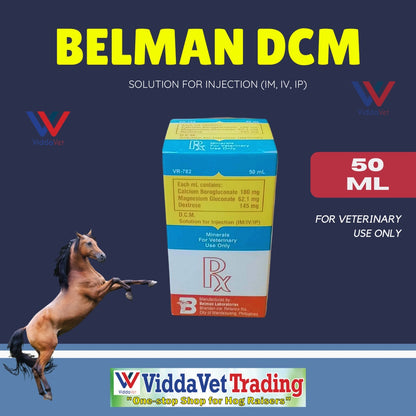 Belman DCM solution for inj 50ml Minerals Dex calcium magnesium horse farm l;ivestock ruminants 50ml