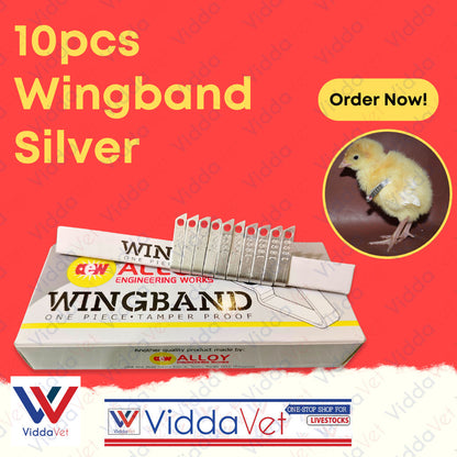 Wing Bands Silver 10pcs