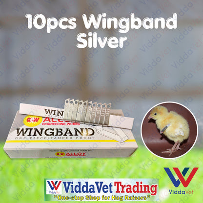 Wing Bands Silver 10pcs