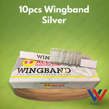 Wing Bands Silver 10pcs