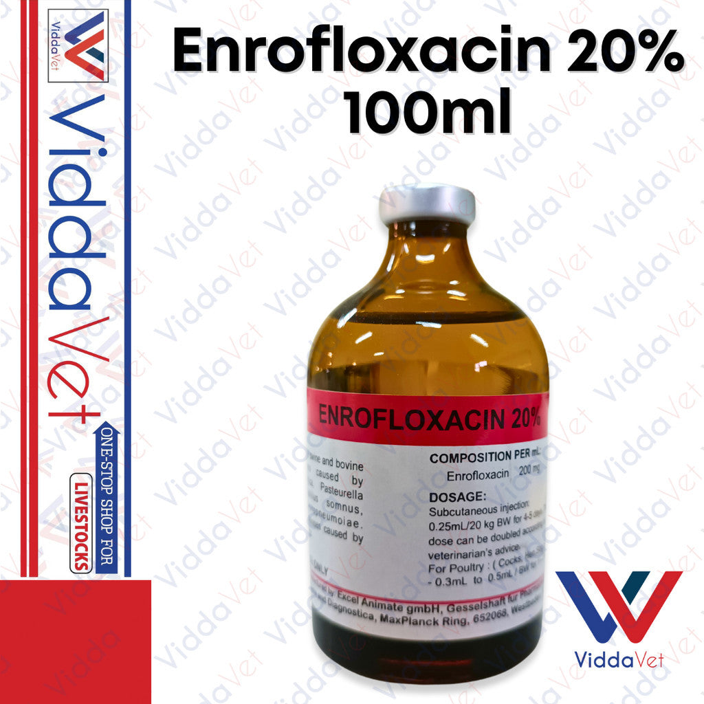 Viddavet Enro 20% 100ml for animals professional Strength Enrofloxacin Suspension 20%