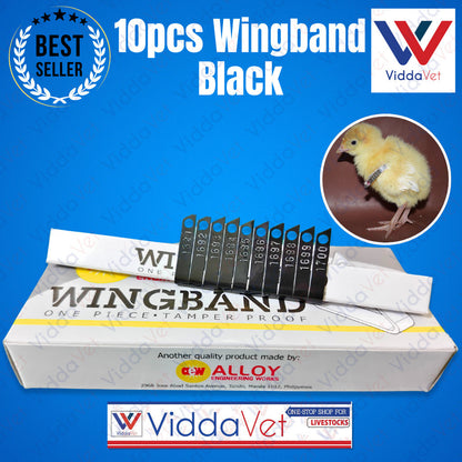 Wing Bands Black 10pcs