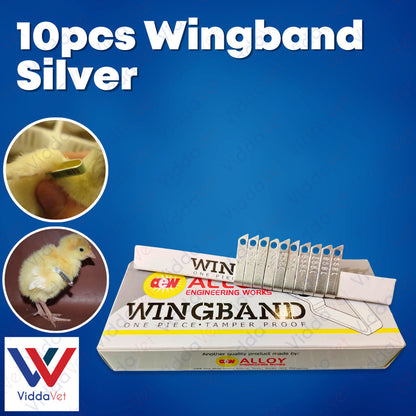 Wing Bands Silver 10pcs