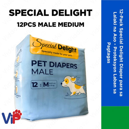 Special Delight Medium Male Pet Diapers 12 pcs