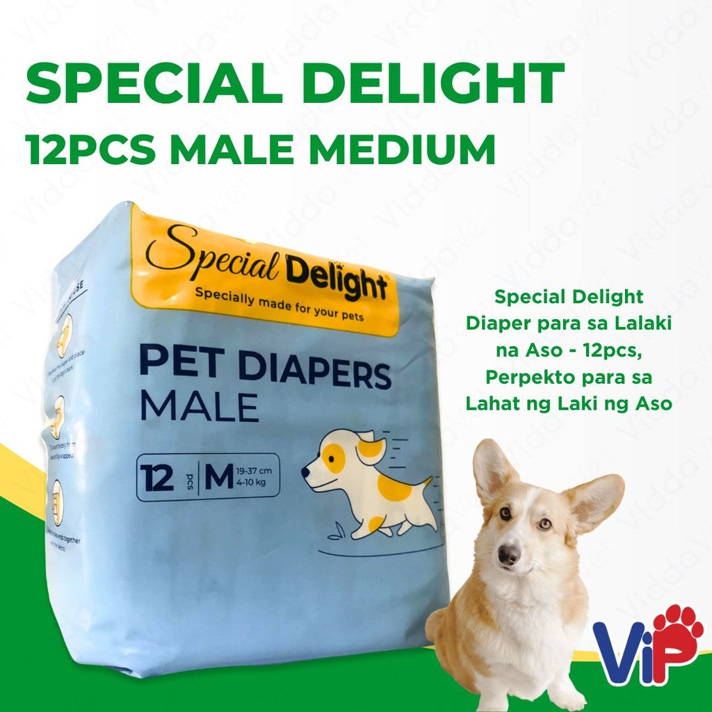 Special Delight Medium Male Pet Diapers 12 pcs