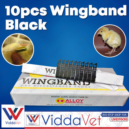 Wing Bands Black 10pcs