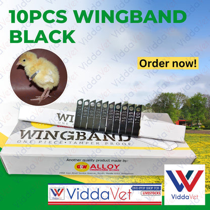 Wing Bands Black 10pcs