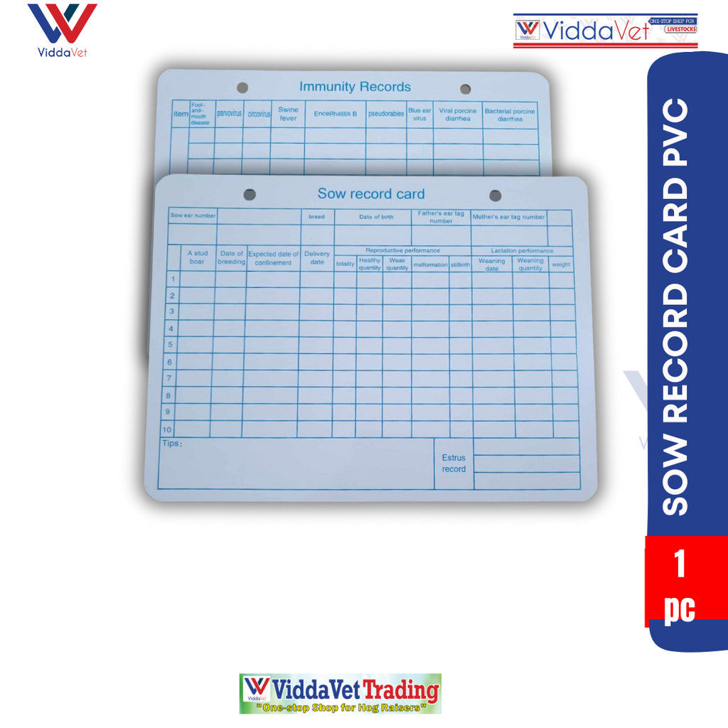 Sow Record Card PVC