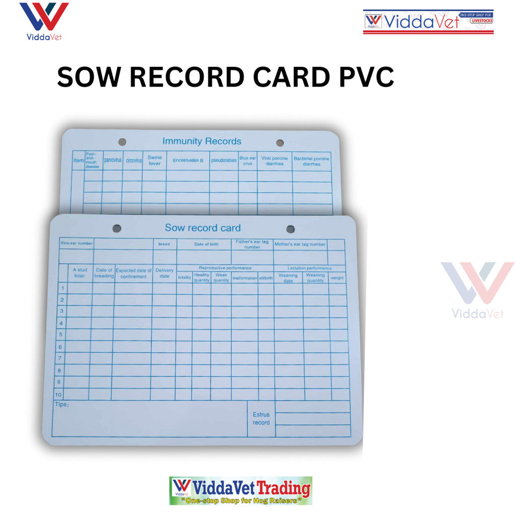 Sow Record Card PVC