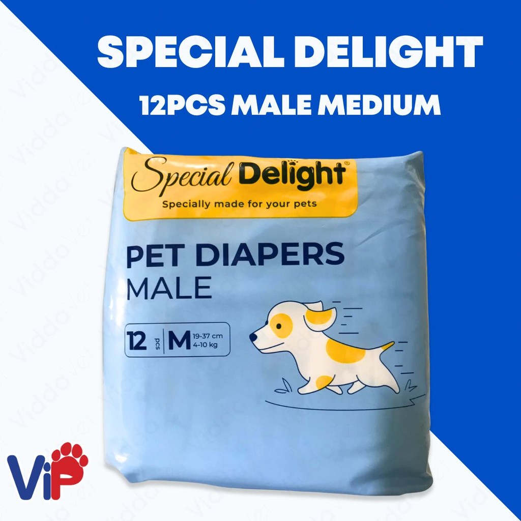 Special Delight Medium Male Pet Diapers 12 pcs