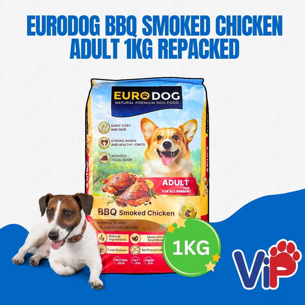 Euro Dog BBQ Smoked Chicken Adult Dog Food 1kg Repacked