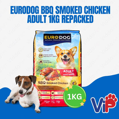 Euro Dog BBQ Smoked Chicken Adult Dog Food 1kg Repacked