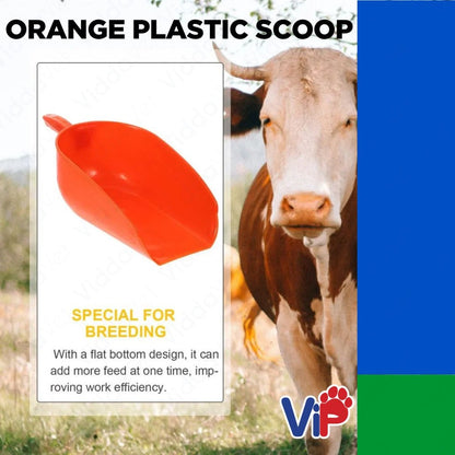 Orange Plastic Scooper Multi-use Poultry Food