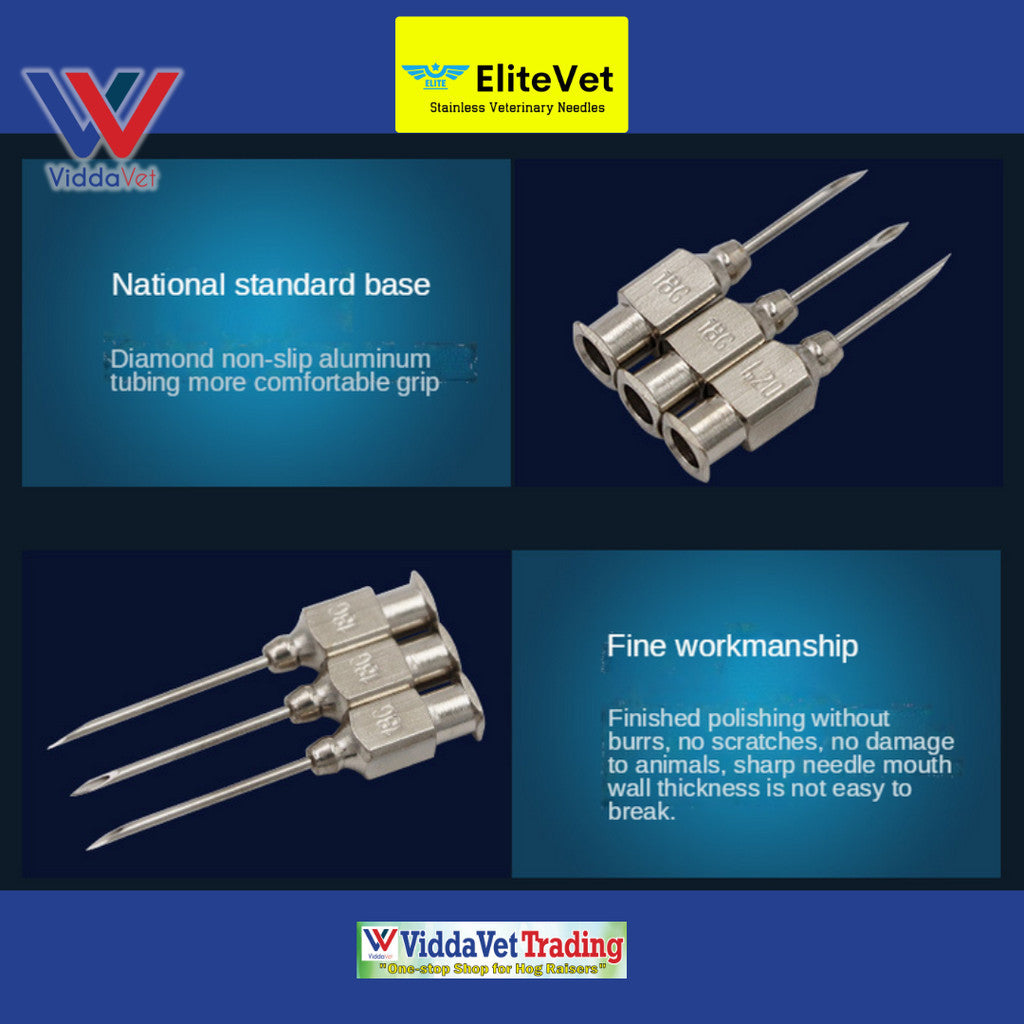 12 pcs EliteVet Stainless Needles for Pigs
