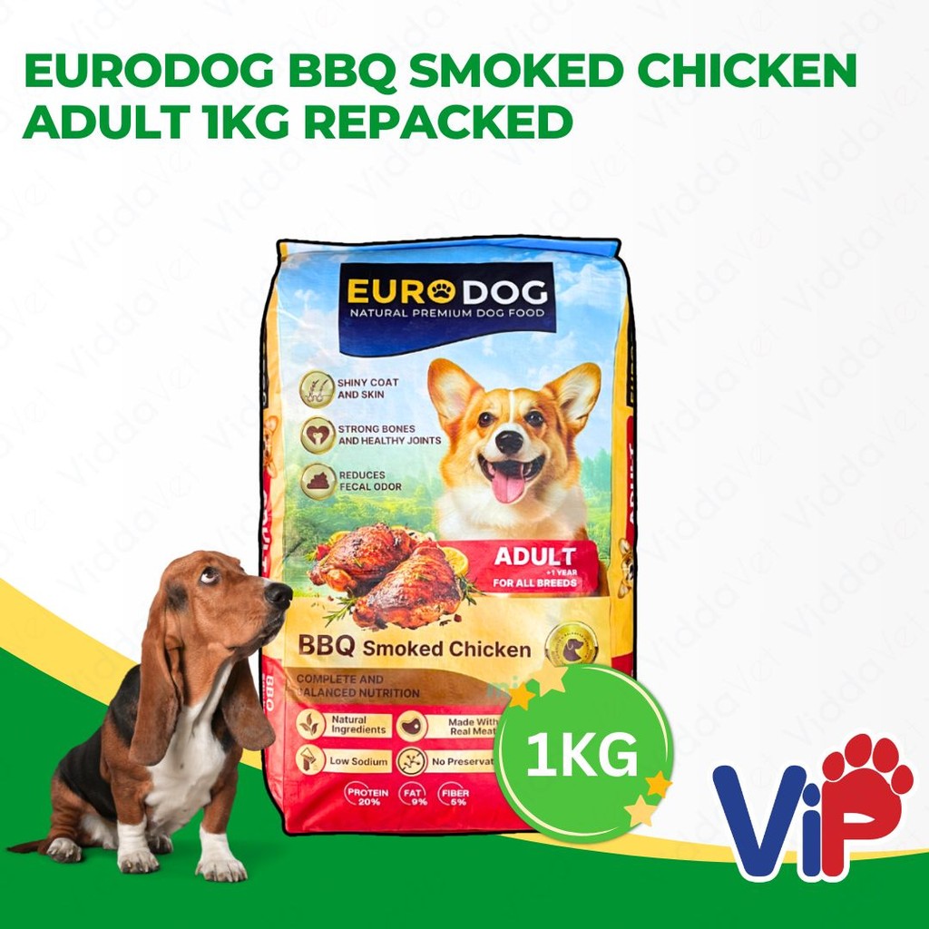 Euro Dog BBQ Smoked Chicken Adult Dog Food 1kg Repacked