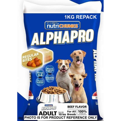 Nutrichunks Alphapro Dog Food Beef Flavor 10kg
