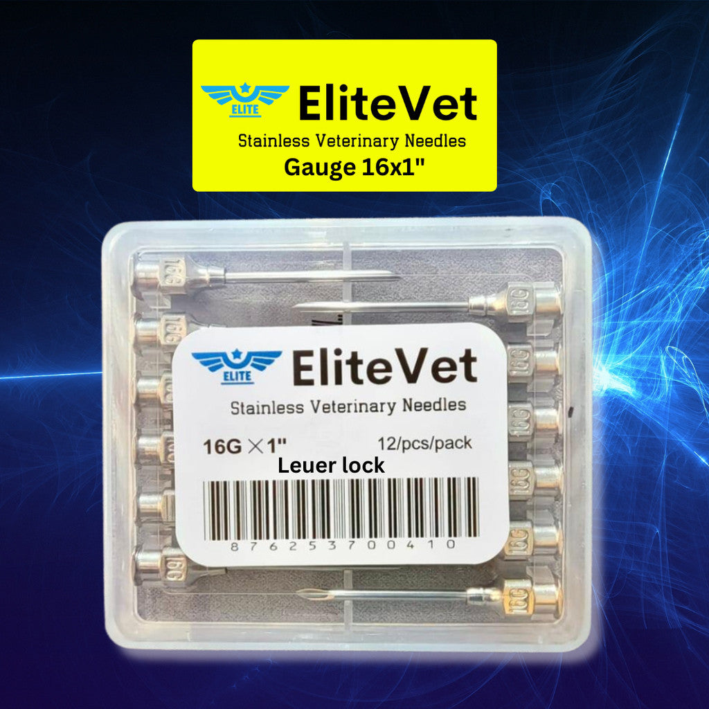 12 pcs EliteVet Stainless Needles for Pigs