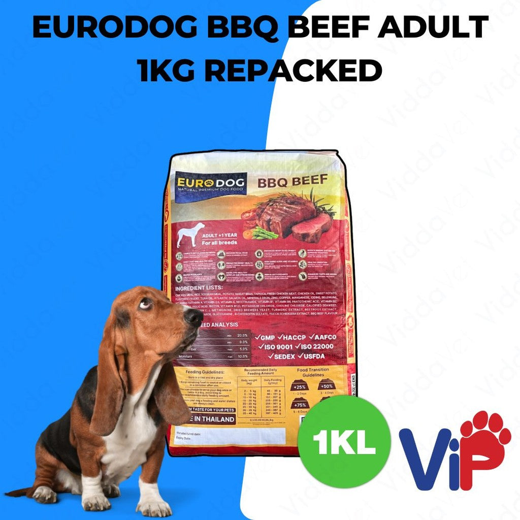 Euro Dog BBQ Beef Adult Dog Food 1kg Repacked