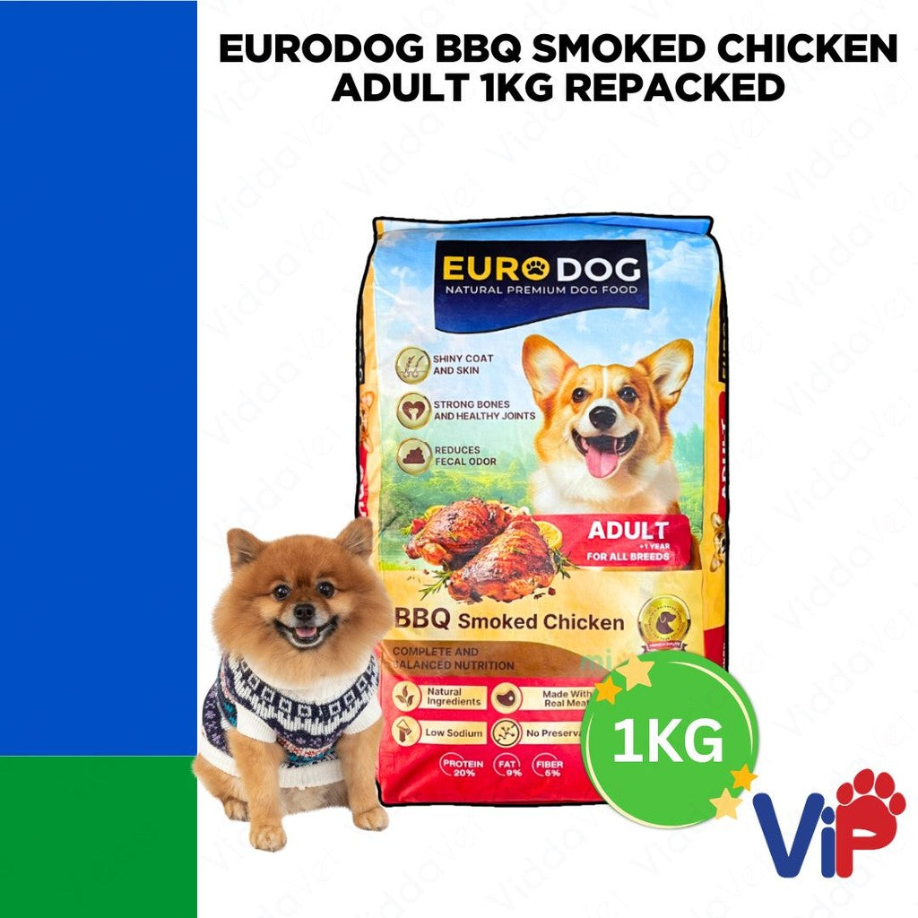 Euro Dog BBQ Smoked Chicken Adult Dog Food 1kg Repacked