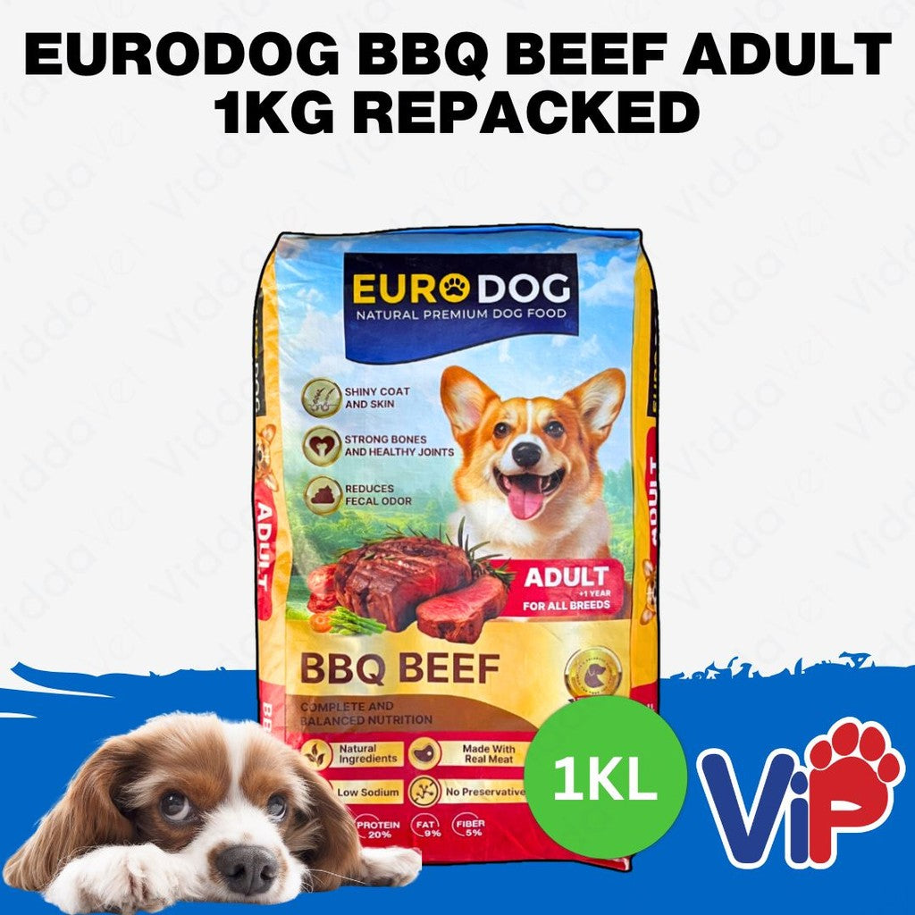 Euro Dog BBQ Beef Adult Dog Food 1kg Repacked