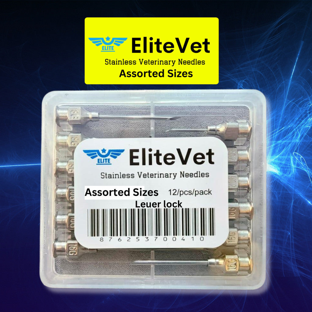 12 pcs EliteVet Stainless Needles for Pigs