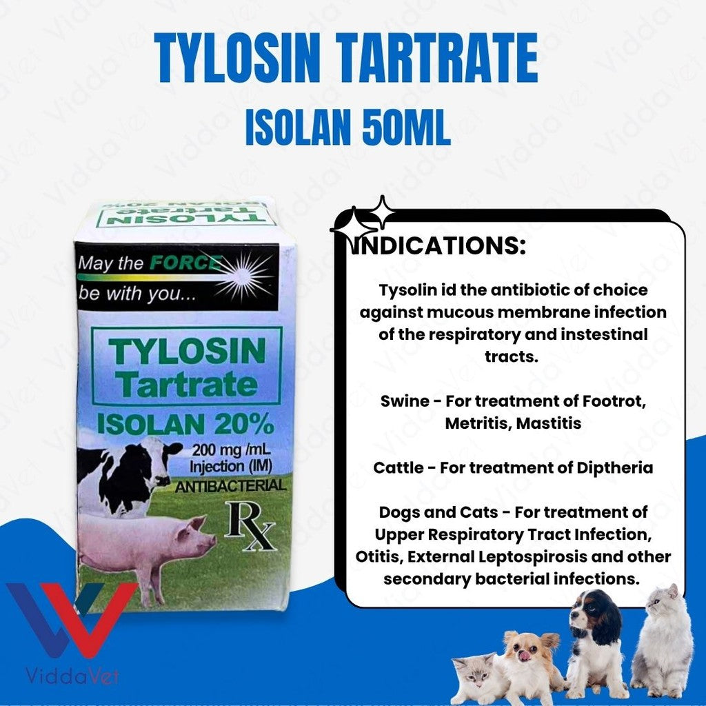 Tylosin Tartrate Isolan 20% 50ml