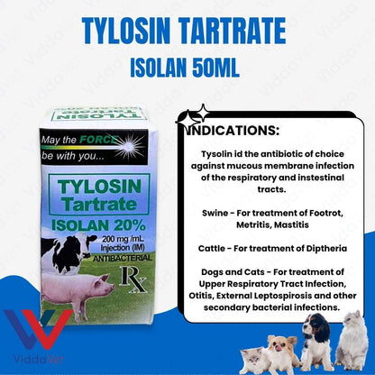 Tylosin Tartrate Isolan 20% 50ml