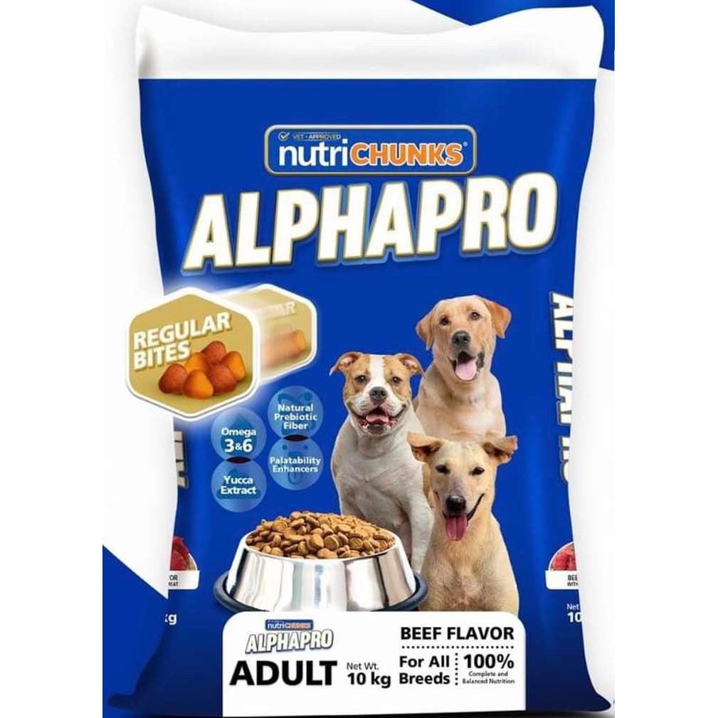 Nutrichunks Alphapro Dog Food Beef Flavor 10kg