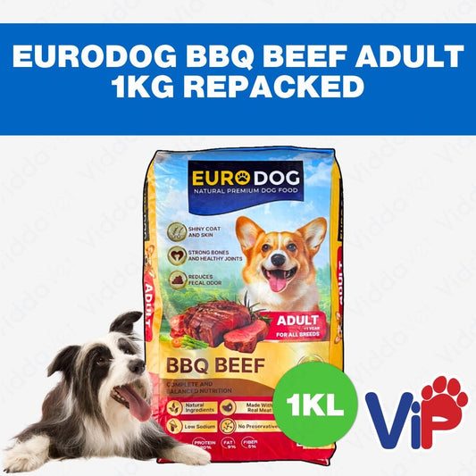 Euro Dog BBQ Beef Adult Dog Food 1kg Repacked