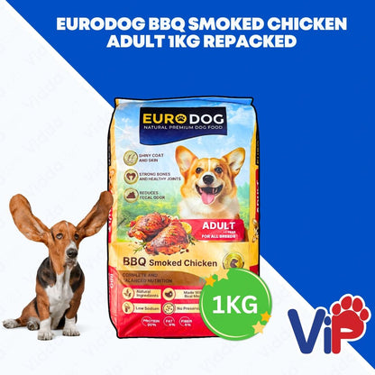 Euro Dog BBQ Smoked Chicken Adult Dog Food 1kg Repacked