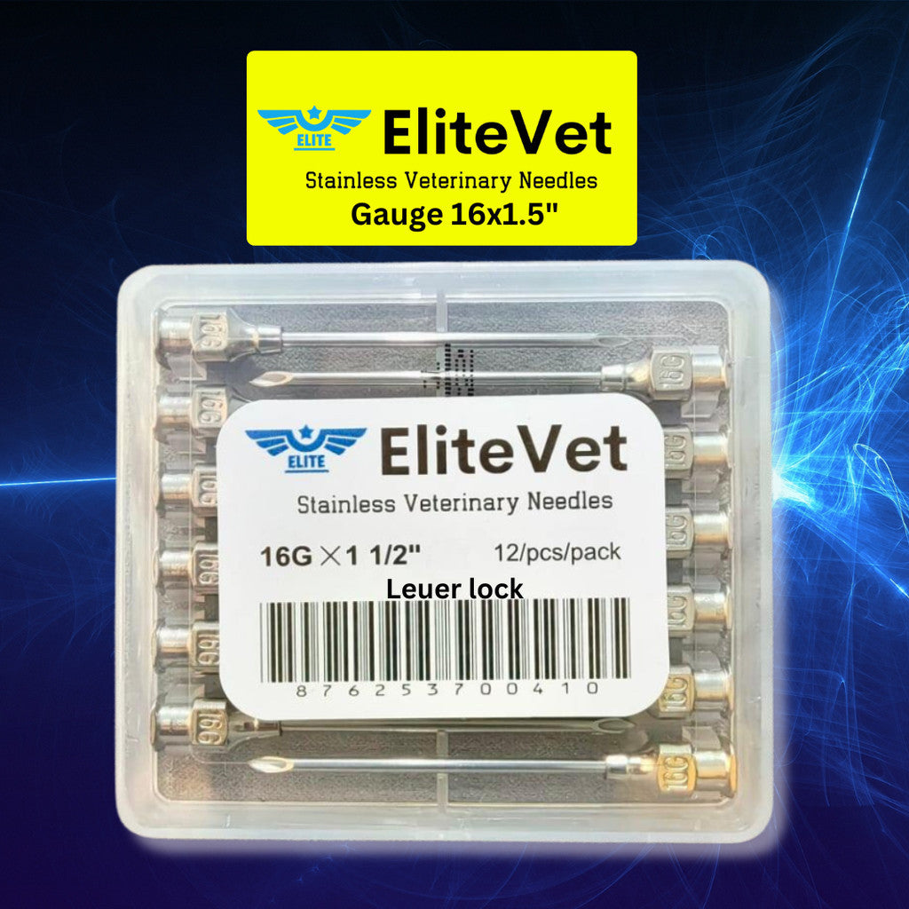 12 pcs EliteVet Stainless Needles for Pigs