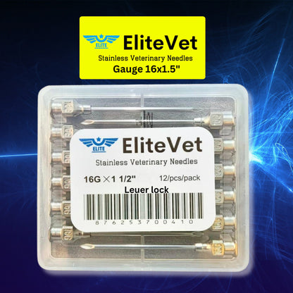 12 pcs EliteVet Stainless Needles for Pigs