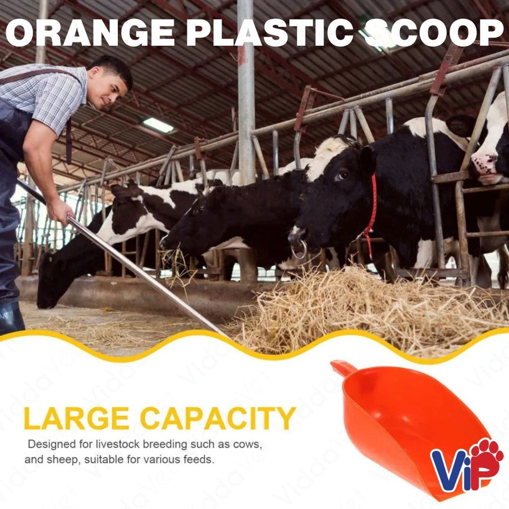 Orange Plastic Scooper Multi-use Poultry Food