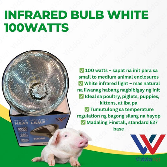 White Infrared Heat Lamp 100watts